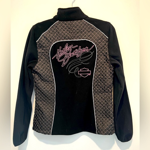 Harley Davidson Fleece Zip up Jacket Pink Label edition - Picture 1 of 10